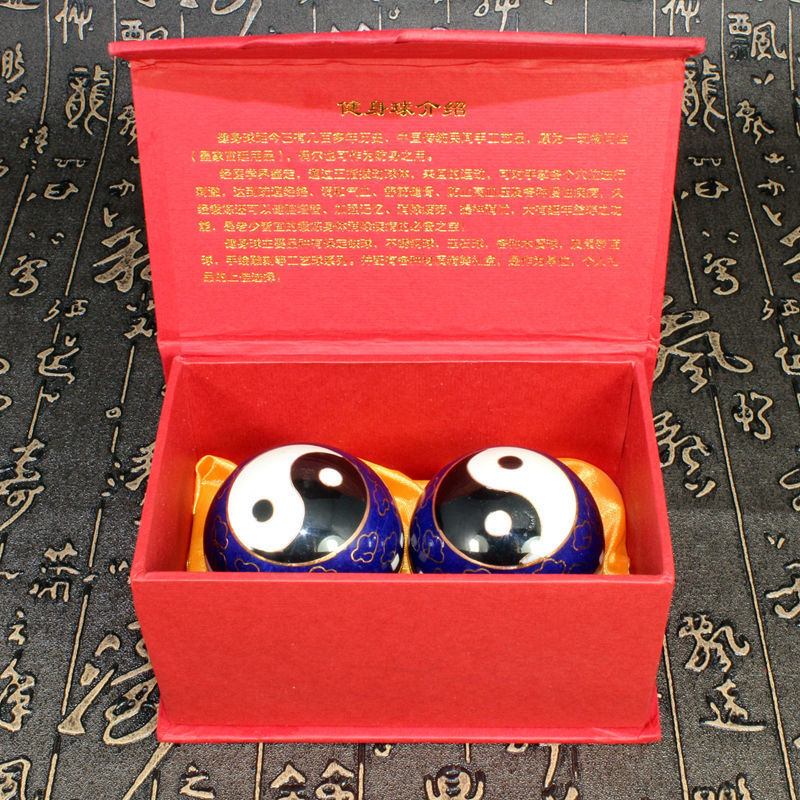 北京景泰蓝外事商务工艺礼品烫字盒装掐丝软珐琅（精品）健身手球