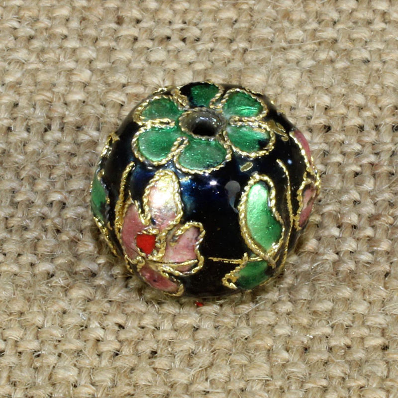 传统景泰蓝DIY饰品配件背云隔珠掐丝珐琅（花丝银蓝）18mm大南瓜