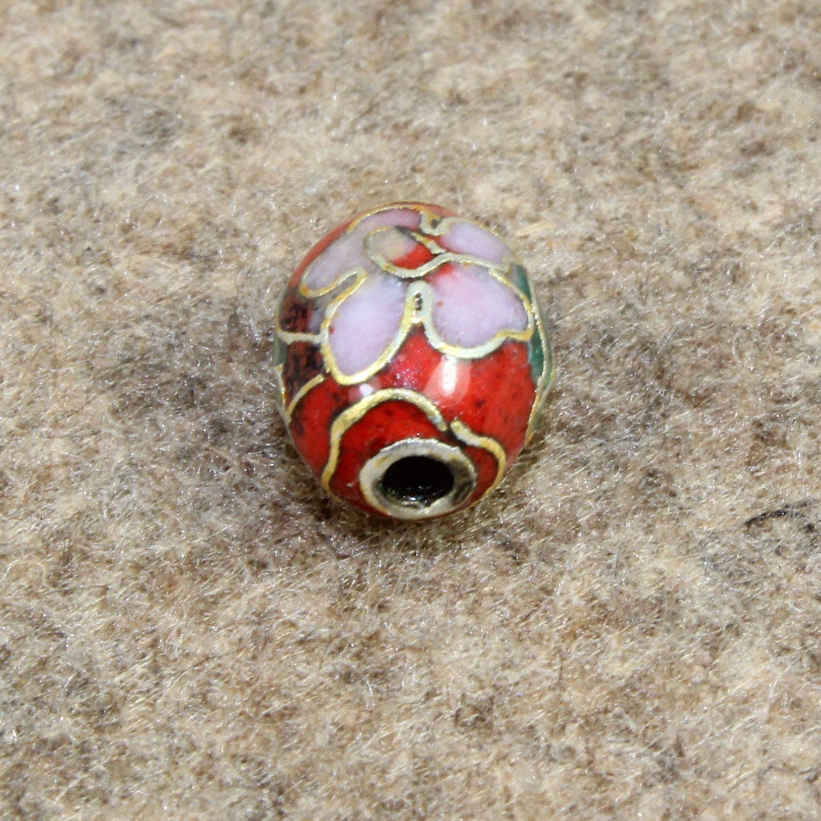 传统铜胎掐丝珐琅 （细工）饰品配件隔珠景泰蓝磨光7*9蛋珠