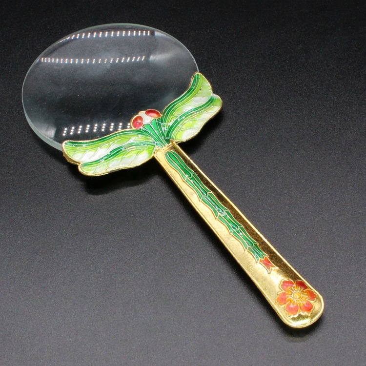 北京景泰蓝民族风旅游纪念礼品挂件冲压珐琅（银蓝）放大镜