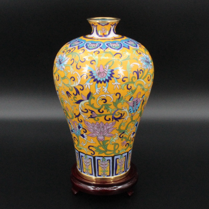北京景泰蓝工艺礼品花瓶摆件传统铜胎掐丝珐琅（精品）10寸梅瓶