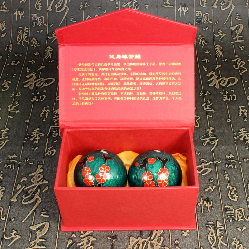 北京景泰蓝工艺文化礼品烫字盒装掐丝珐琅中老年保健按摩健身手球