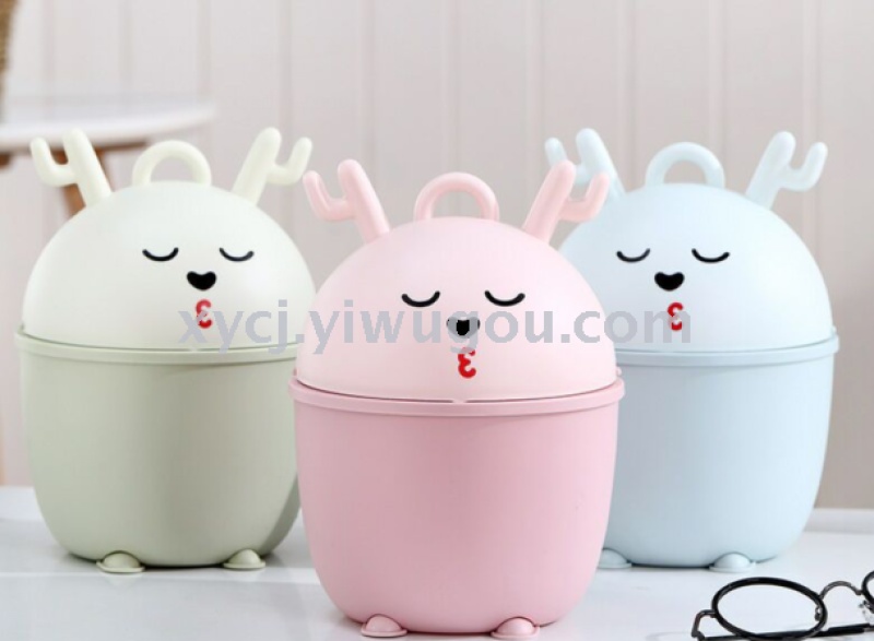 Creative cartoon deer mini trash can pic 5