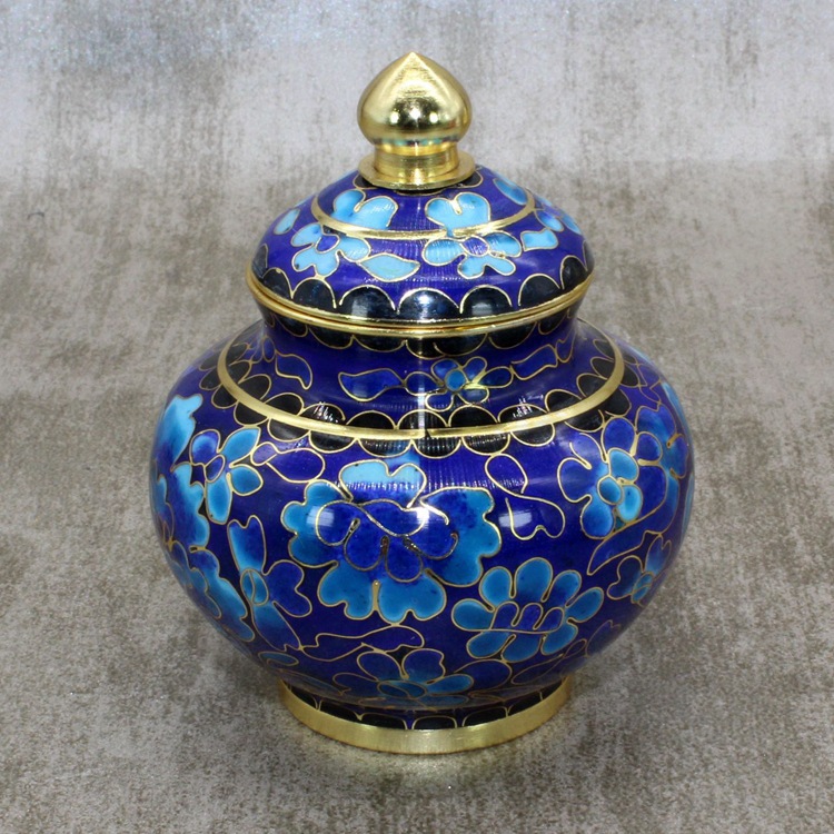 景泰蓝 藏传佛教密宗法器传统铜胎掐丝珐琅磨光小彩百宝罐净瓶