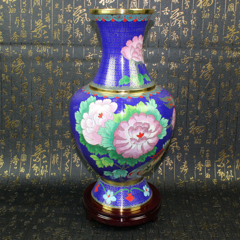 北京景泰蓝工艺礼品花瓶摆件传统铜胎掐丝珐琅磨光大号周器磊瓶