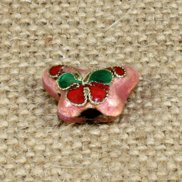 传统景泰蓝DIY饰品配件背云隔珠掐丝珐琅（花丝银蓝）15*11蝴蝶