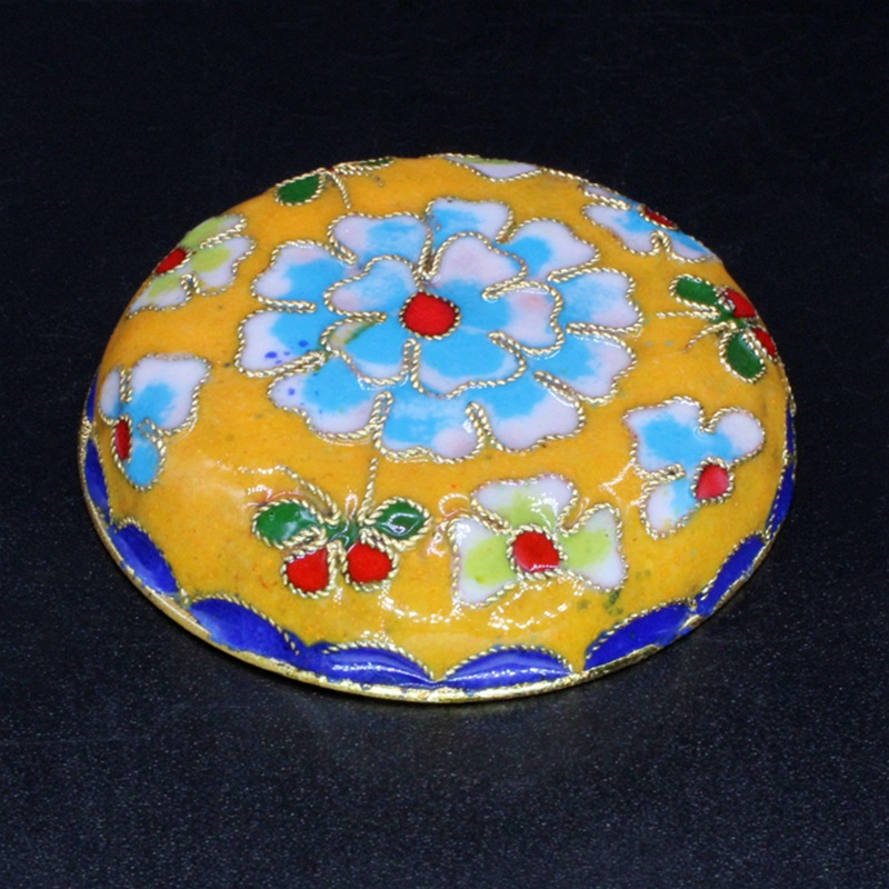 生产定制掐丝珐琅复古民族风台灯装饰配件景泰蓝花丝银蓝灯罩