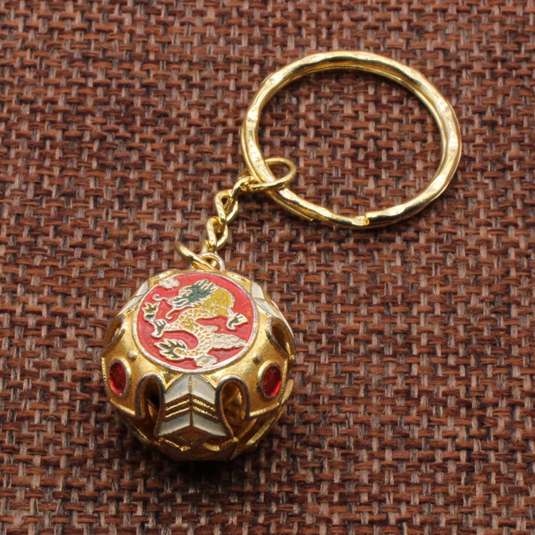 纪念收藏北京景泰蓝外贸库存老货铜滥板点漆铃铛钥匙扣挂坠