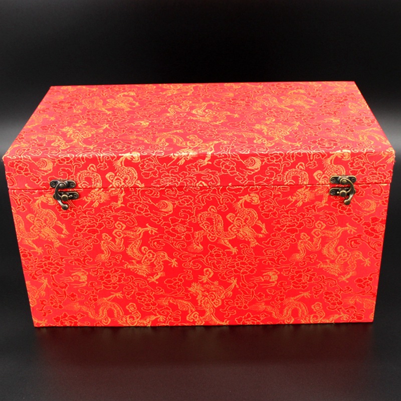 现货批发古典民族风锦布包面带囊防摔大小规格花瓶摆件礼品包装盒