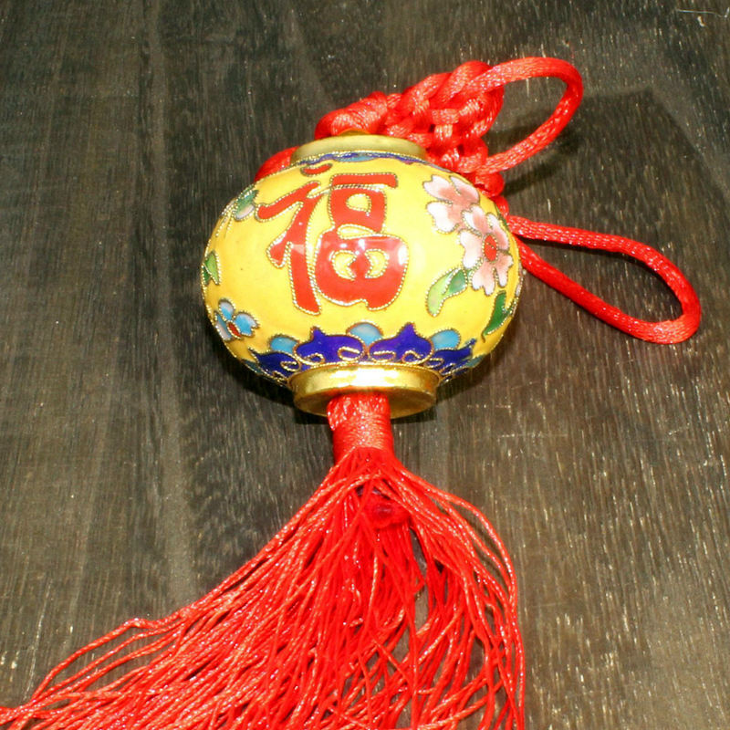 纪念收藏北京景泰蓝外贸库存老货掐丝珐琅花丝工艺挂件中国结宫灯