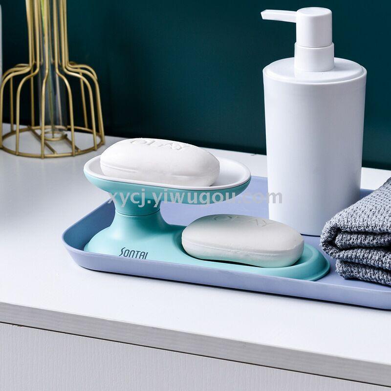 Simple and convenient 360° rotating double-layer draining soap box pic 3