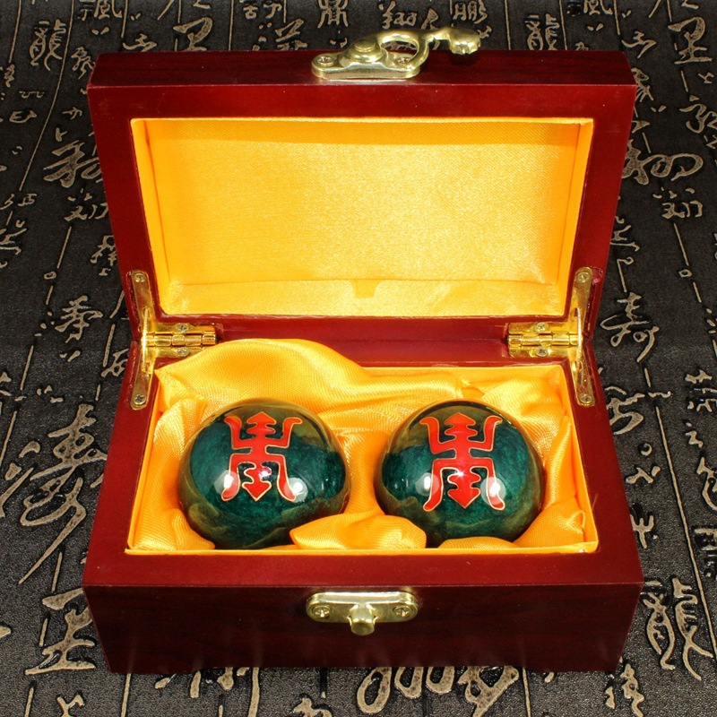 北京景泰蓝工艺文化礼品木盒装掐丝珐琅中老年保健按摩健身手球