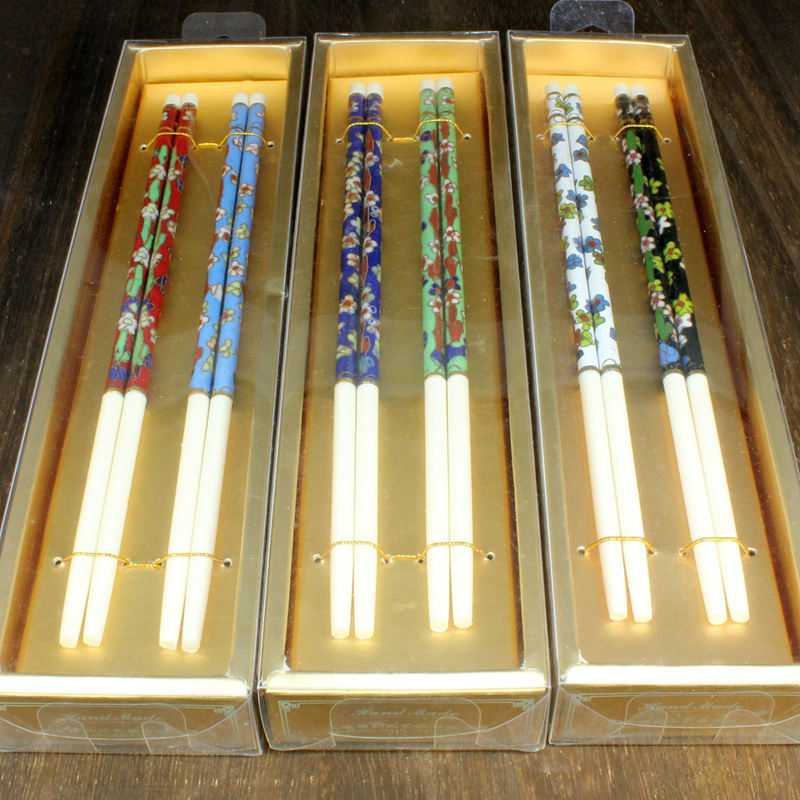 北京景泰蓝外贸库存老货传统铜胎掐丝珐琅摆件磨光仿象牙头筷子