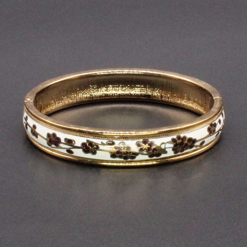 北京景泰蓝民族风饰品手饰冲压珐琅（七宝烧）贴面梅花手镯