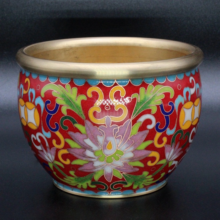 北京景泰蓝风水招财法器摆件传统铜铸掐丝软珐琅仿古重胎发财缸