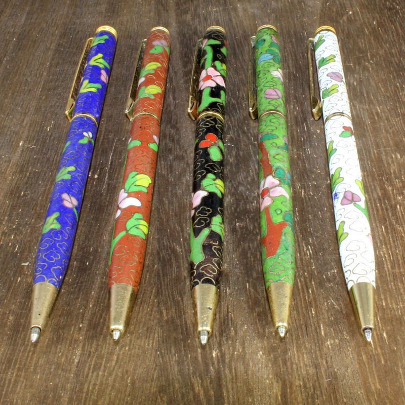 北京景泰蓝八十年代老货传统铜胎掐丝珐琅工艺磨光圆珠笔