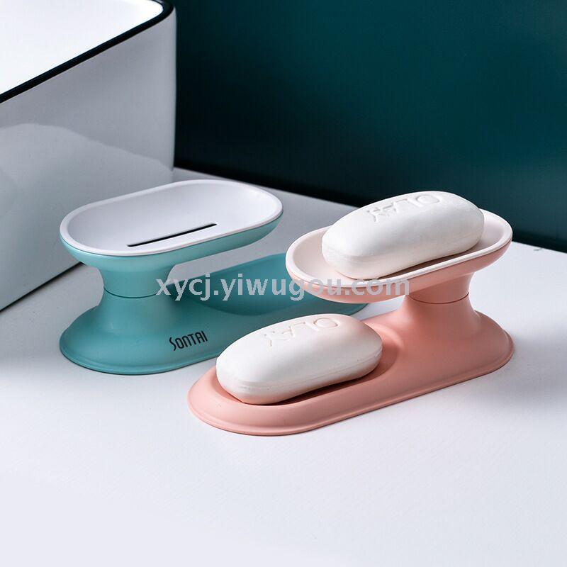Simple and convenient 360° rotating double-layer draining soap box pic 4