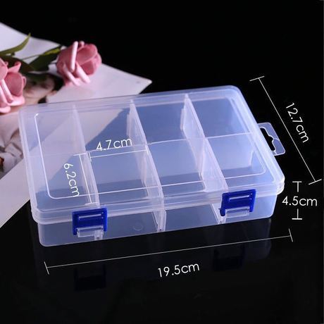 large 8-grid detachable transparent plastic pp storage box organizing box storage box jewelry box packing box accessories box