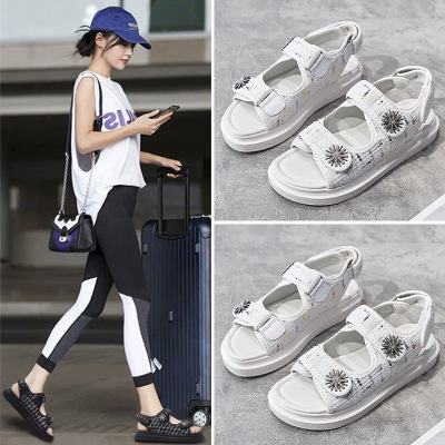 2020 summer new sandals women‘s platform casual sandals korean ins super popular all-match internet celebrity sandals