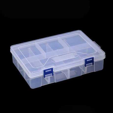Double-Layer 8-Grid with Lid Storage Box Multi-Grid Detachable Tool Box Hardware Accessory Parts Finishing Storage Box