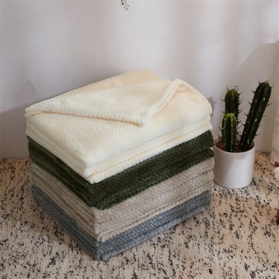 No printed Japanese mesh coral blanket winter flannel blanket pure cotton terry towelling air conditioning blanket beibei
