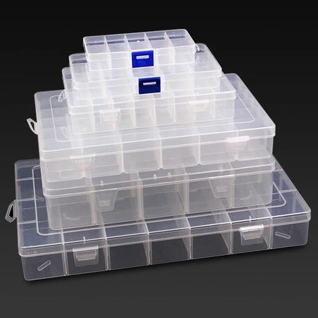 Compartment Plastic Storage Box 10 15 24 36 Grid Detachable Transparent Hardware Button Fishing Gear Accessories Packing Box
