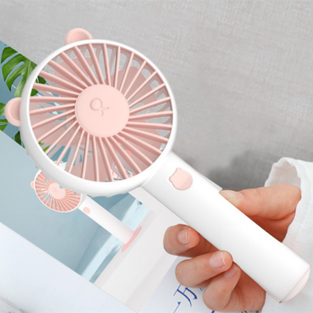 2020新款小熊usb手持风扇便携式静音创意小风扇 邹菊手持小风扇