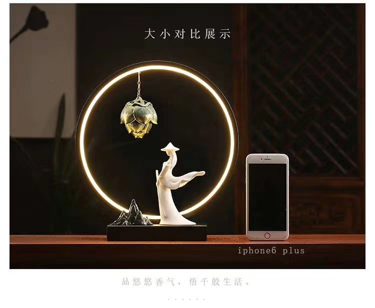 芸亭工艺寒江孤影创意中式流香炉摆件沉檀香玄关办公室家用装饰品