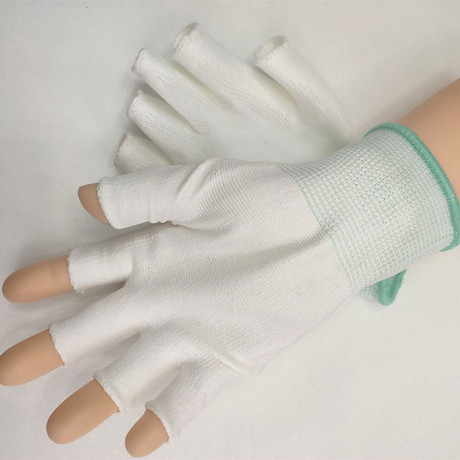 Nylon Gloves 13-Pin Pu Coated Palm Gloves Coated Gloves Carbon Fiber Anti-Static Protection Electronics Factory Cleanroom Gloves