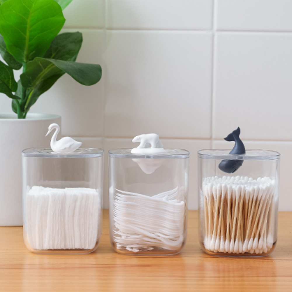 2020新款创意动物收纳盒 桌面防尘置物盒 棉签化妆棉收纳盒 迷你