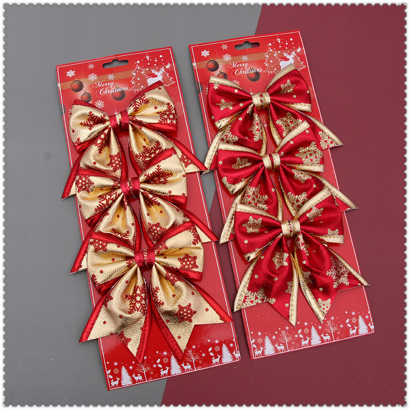 圣诞节装饰品木质藤编圣诞花环美式球花圈民宿酒店橱窗蝴蝶结门挂