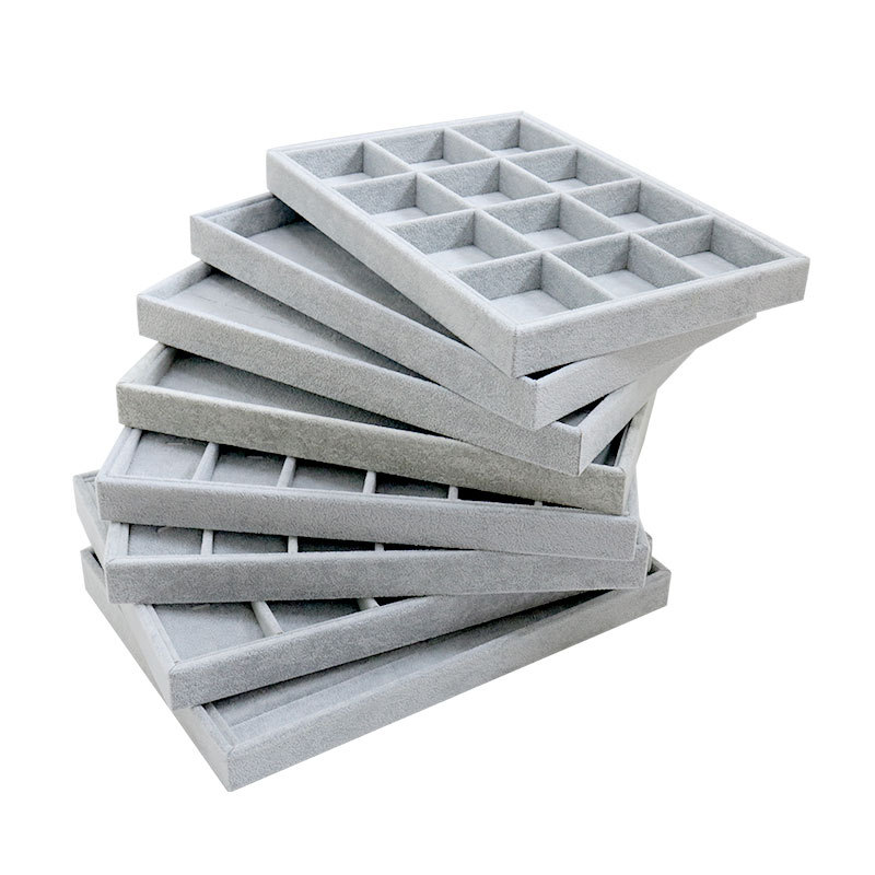 戒指盘首饰盘多种饰品展示盘冰花绒12格珠宝手镯项链盘散珠看货盘