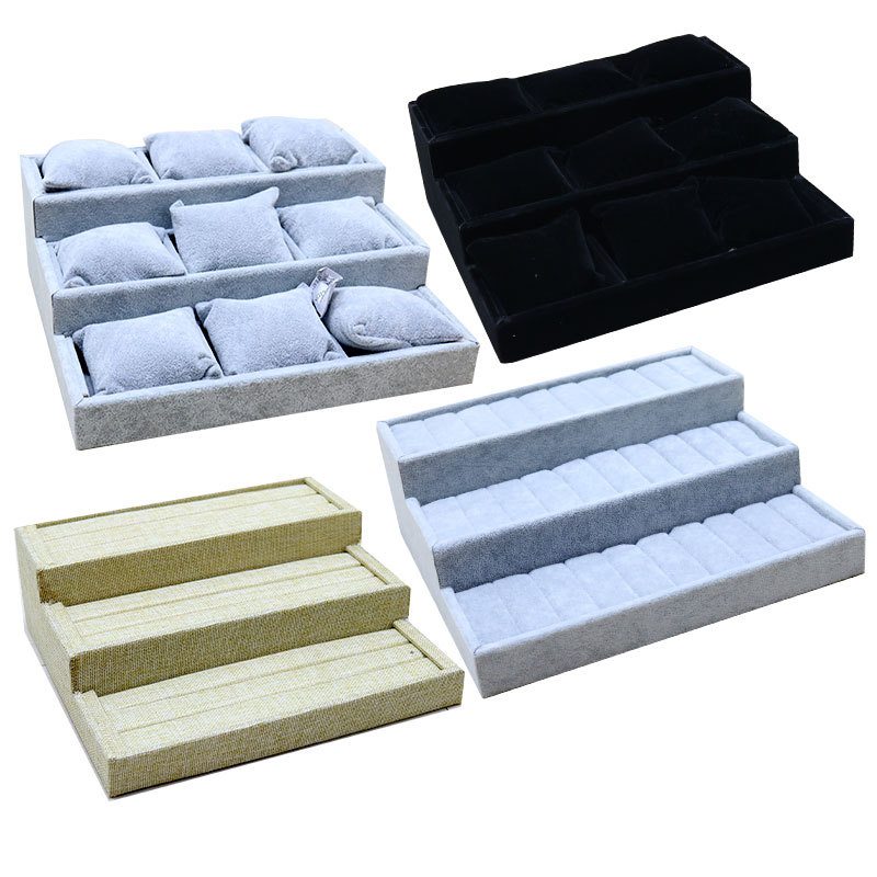 珠宝盘绒布手表首饰盘手链托盘饰品盒收纳手镯盘陈列盘展示盘批发