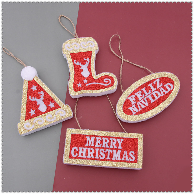 北欧羊毛毡圣诞老人装饰小挂件 圣诞鹿圣诞节装饰品