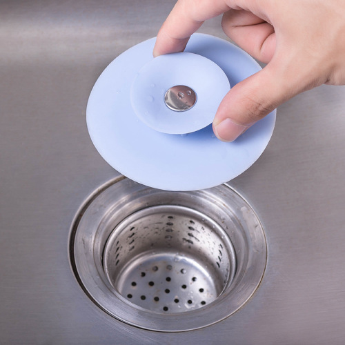 Kitchen Press-Type Deodorant Closed Bounce Silicone Floor Drain Bathroom Anti-Blocking Plastic Water Channel Filter Floor Drain Water Plug