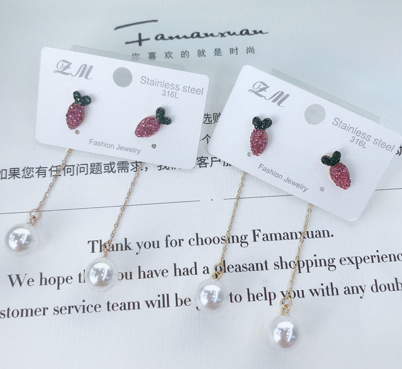 流行耳饰玫瑰金K金彩钻时尚减龄款施华洛世奇元素百搭厂家直销