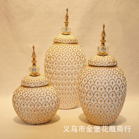 jinbao living room desktop pack creative ceramic vase light luxury neo chinese style ornaments vase ornaments vase ornaments