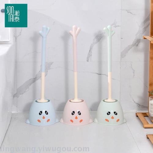 songtai cartoon sanitary brush toilet brush set household toilet washing brush long handle cleaning brush sanitary brush