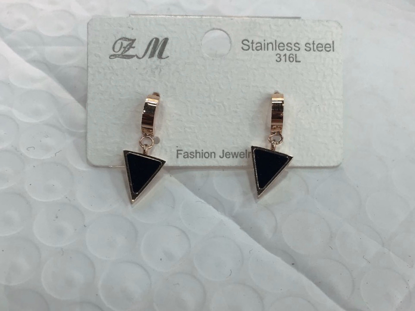 潮女气质约显脸瘦网红钛钢风耳坠时尚个性耳环冷淡百搭玫瑰金