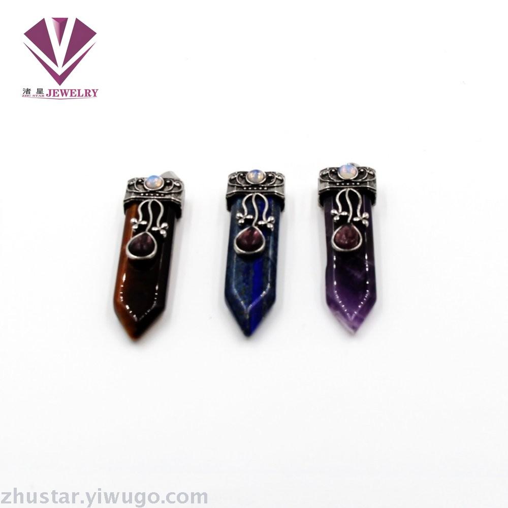 天然石长剑吊坠，玛瑙，虎眼石，松石，蛋白石，猫眼石，绿东棱玉