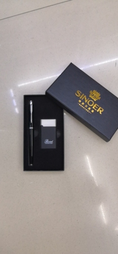 langsheng gas lighter + signature pen gift set
