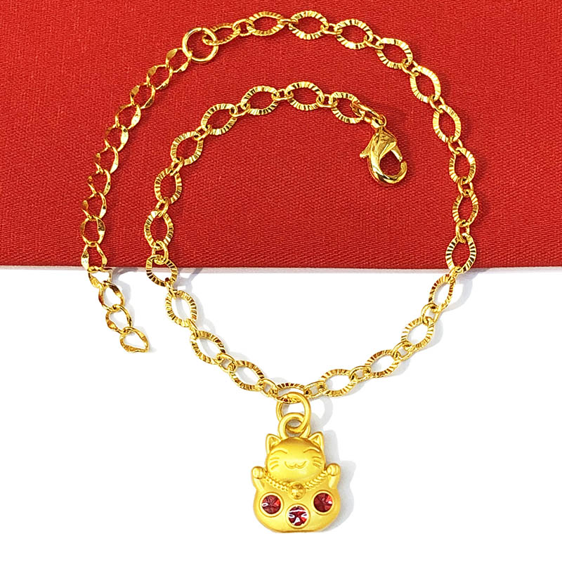 时尚沙金手链女款小清新网红狐狸手饰批发传承真假镀仿黄金饰品