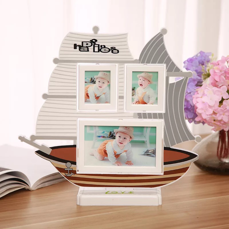 浩涛相框HT-LM7284B小船3孔（白色）