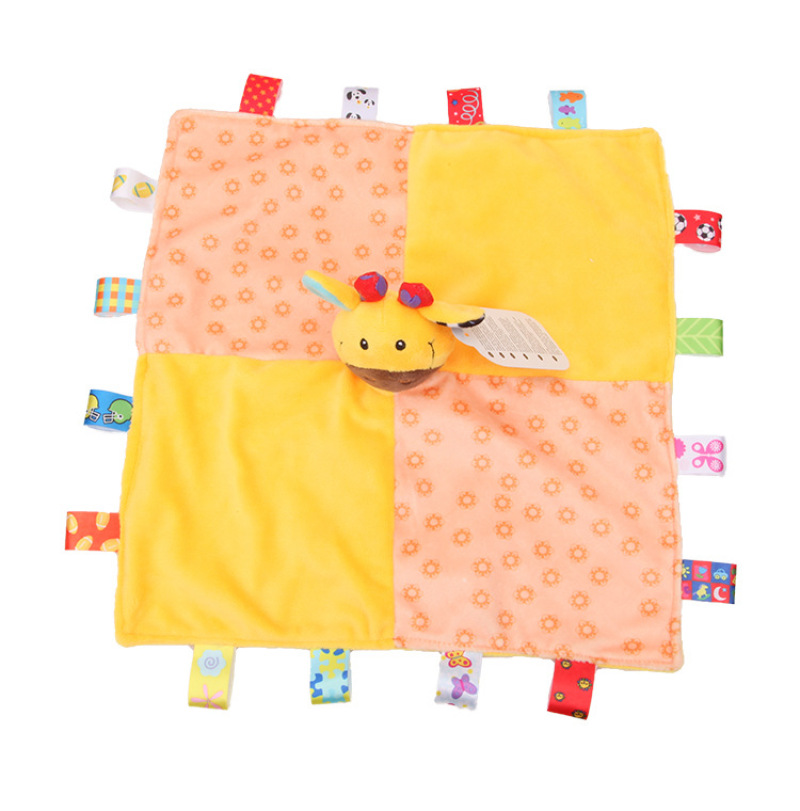 New baby comfort towel, infant comfort doll with rattle label, cognitive infant toy pic 4