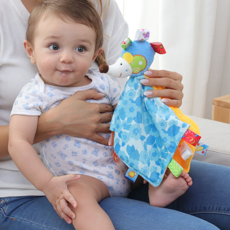 New baby comfort towel, infant comfort doll with rattle label, cognitive infant toy pic 12