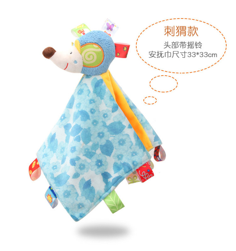 New baby comfort towel, infant comfort doll with rattle label, cognitive infant toy pic 7