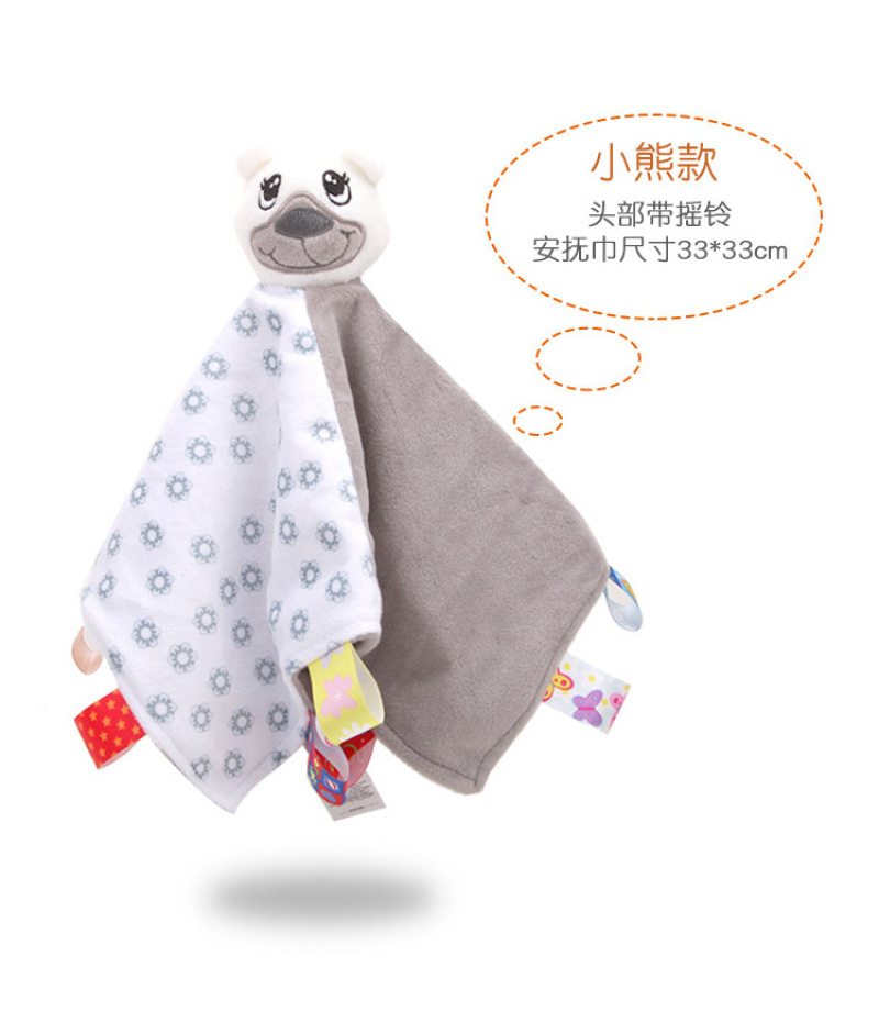 New baby comfort towel, infant comfort doll with rattle label, cognitive infant toy pic 9