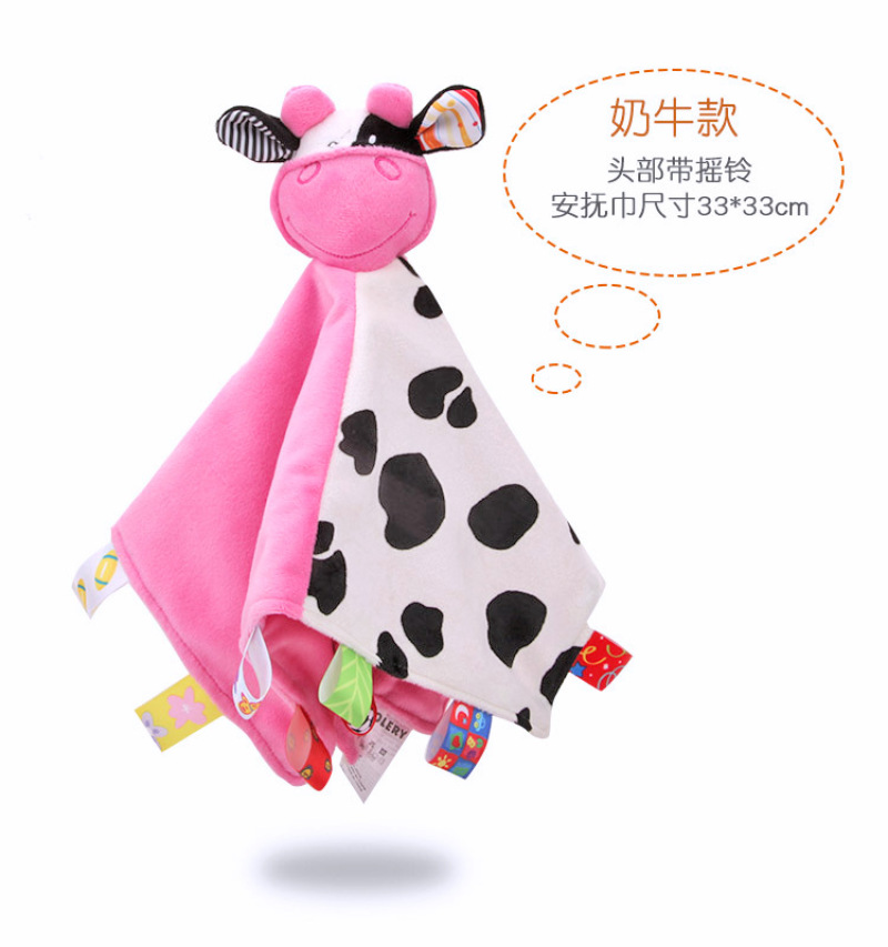 New baby comfort towel, infant comfort doll with rattle label, cognitive infant toy pic 5