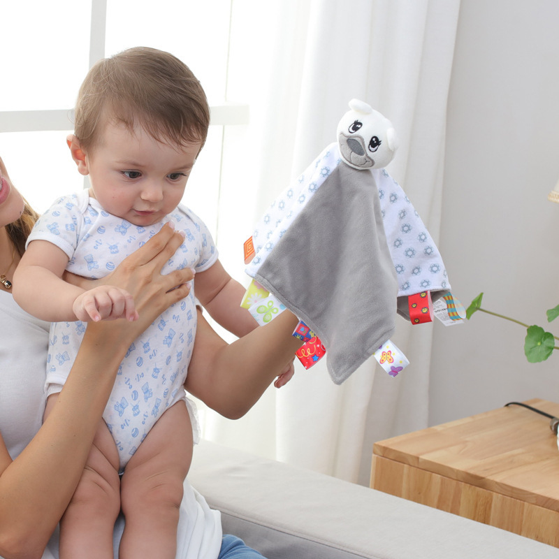 New baby comfort towel, infant comfort doll with rattle label, cognitive infant toy pic 14