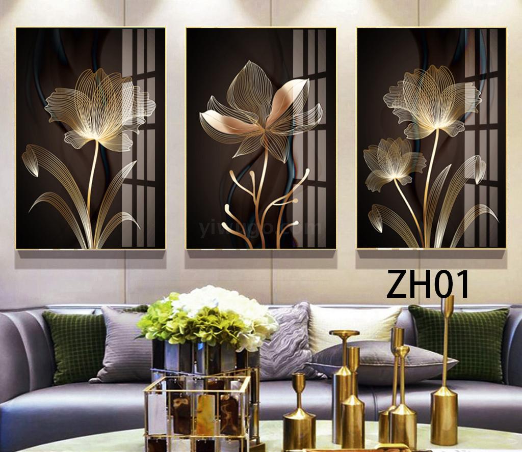 北欧风格装饰画黑色简约花卉客厅装饰沙发背景墙挂画厂家直销油画